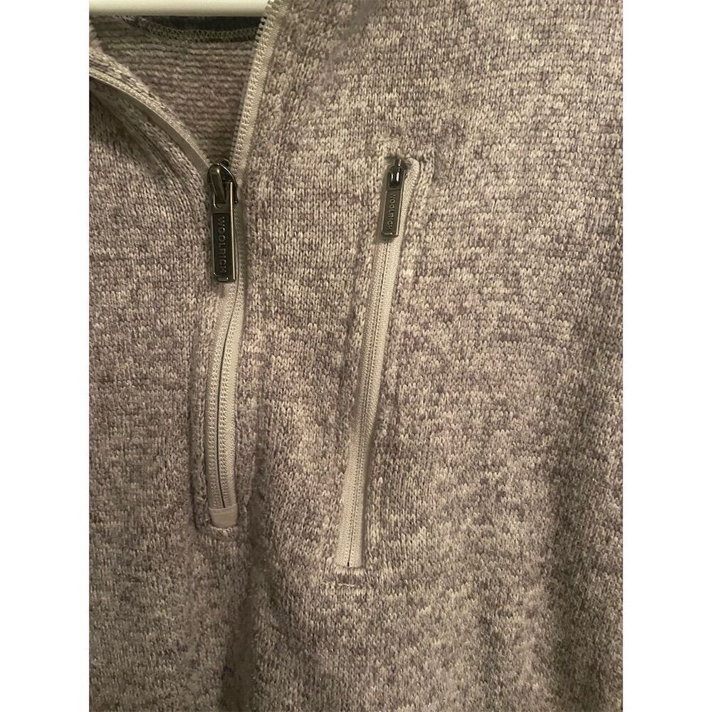 Woolrich Men's Gray Quarter Zip Pullover Sweater Size M Long Sleeve Fleece - Picture 3 of 4